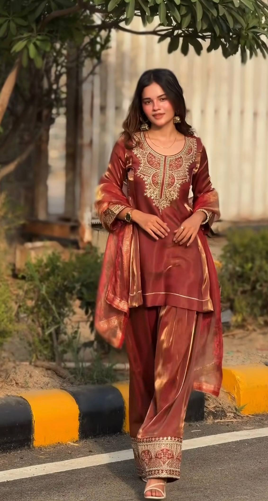 Midnight Terracotta Luminous Salwar Set